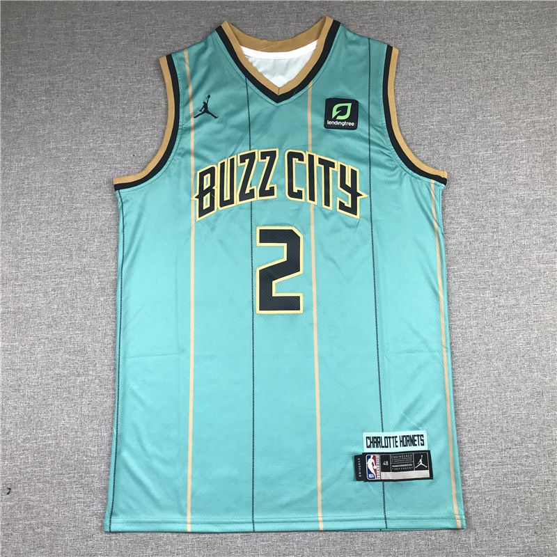 Men Charlotte Hornets #2 Ball Light green 2021 Game NBA Jersey->charlotte hornets->NBA Jersey